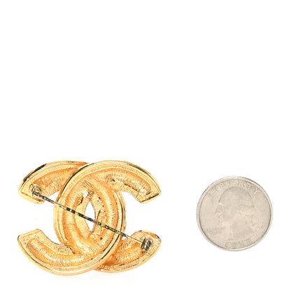 Chanel Metal Quilted Large CC Brooch Gold 2 of 5