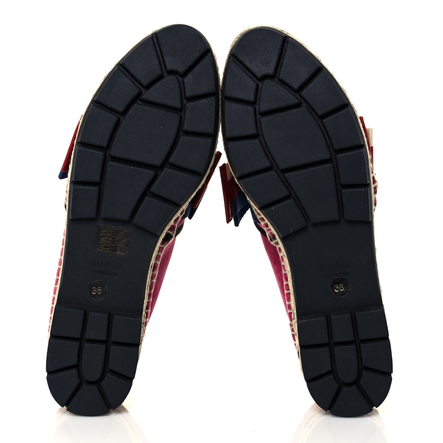 Gucci Velvet Sylvie Web Platform Espadrilles 36 Light Raspberry Rose 5 of 8