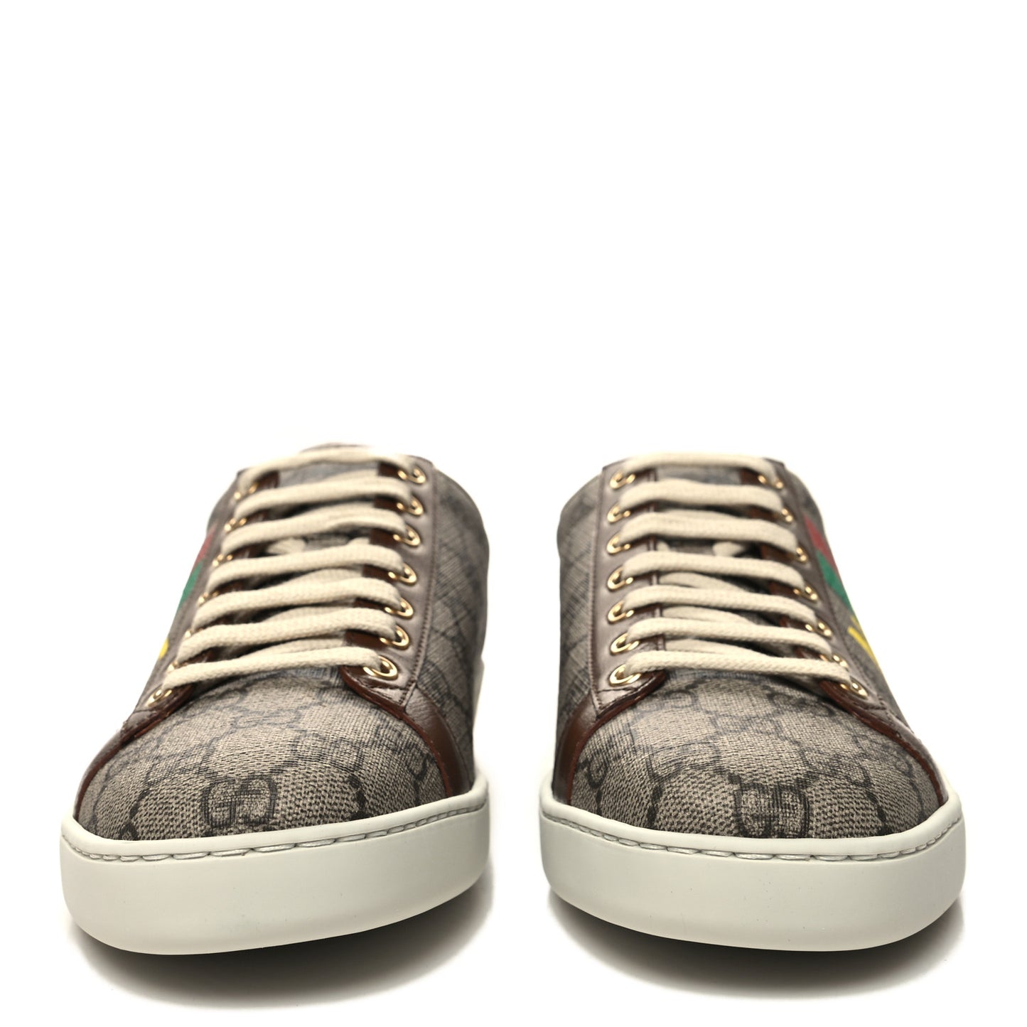 GG Supreme Monogram Fake/Not Womens Ace Sneakers 39.5 Beige New Shamarock Brown Sugar