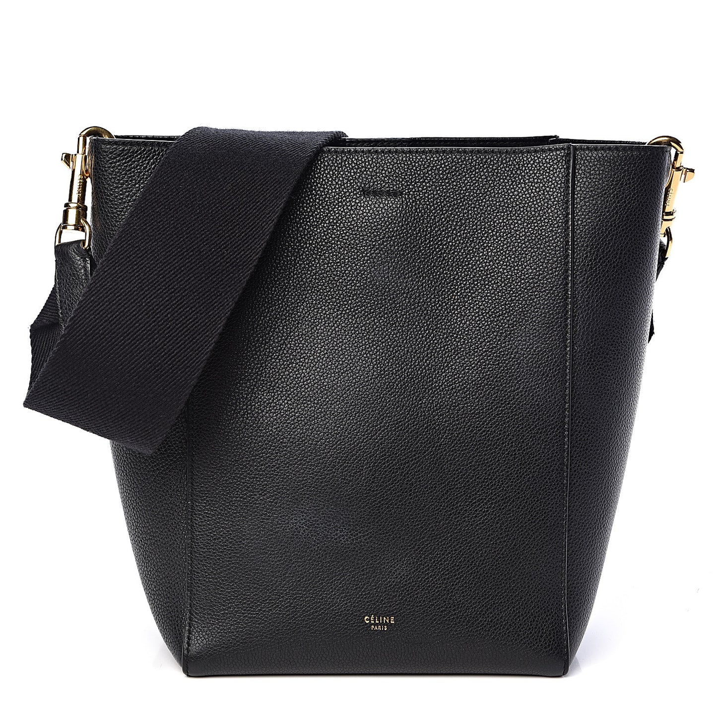 Soft Grained Calfskin Small Sangle Bucket Bag Black