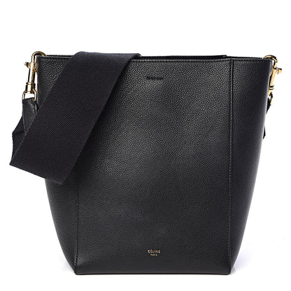 Celine Soft Grained Calfskin Small Sangle Bucket Bag Black 1 of 9