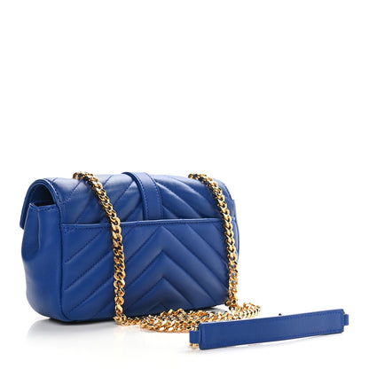 Saint Laurent Sheepskin Matelasse Chevron Monogram Classic Baby Chain Bag Blue Majorelle 3 of 8
