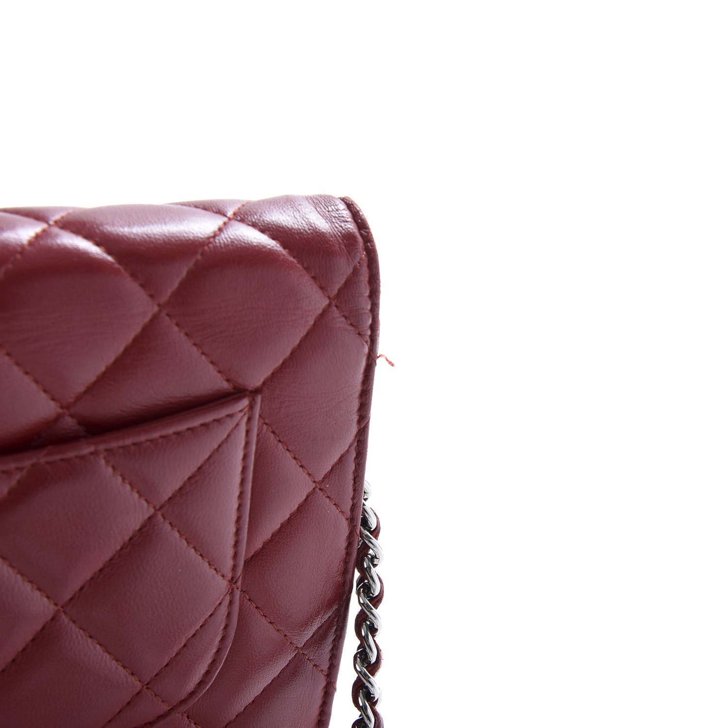 Chanel Lambskin Quilted Wallet On Chain WOC Red 12 of 13
