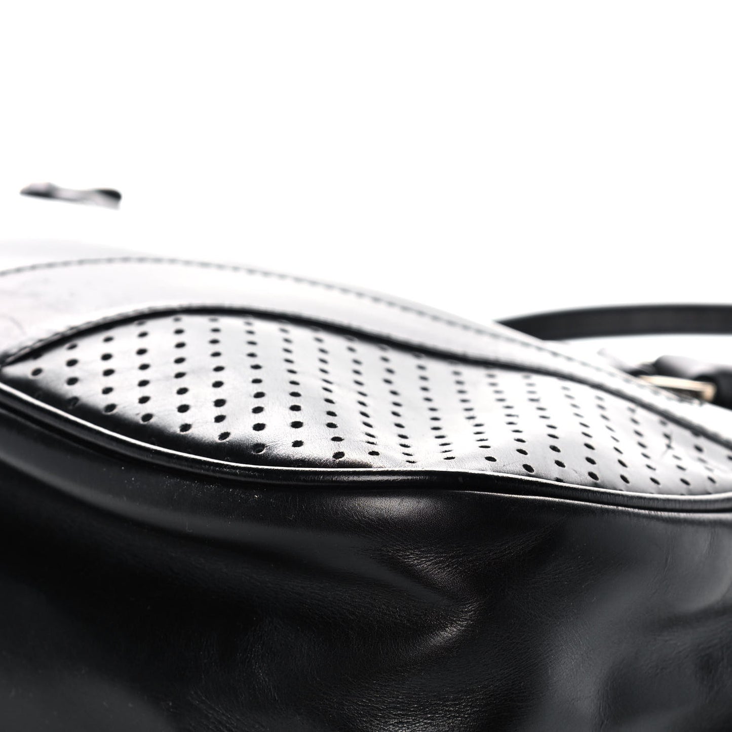Vitello Drive Perforated Bowling Bag Black