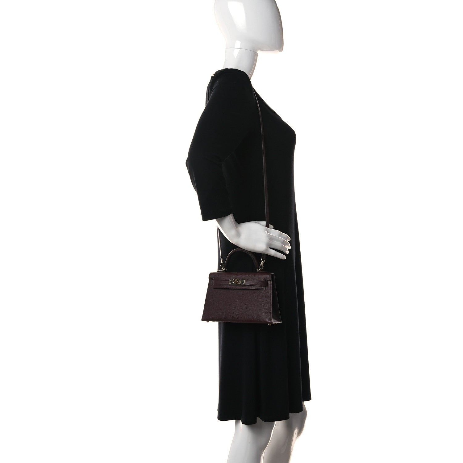 Hermes Epsom Horseshoe Mini Kelly Sellier 20 Bordeaux Vert Bosphore 2 of 13