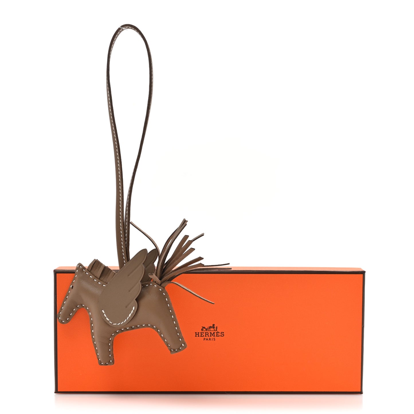 Milo Lambskin Grigri Rodeo Pegase Horse Bag Charm PM Etoupe