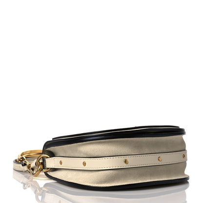 Chloe Calfskin Suede Small Nile Bracelet Bag Off White 4 of 11