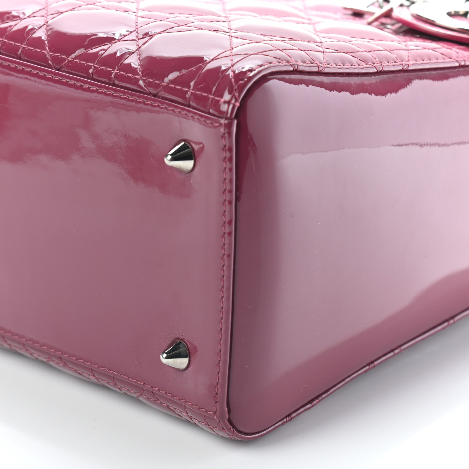 Christian Dior Patent Cannage Medium Lady Dior Dark Pink 9 of 9