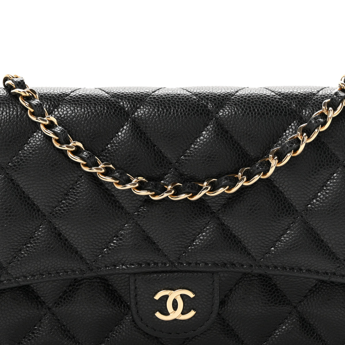 Chanel Caviar Quilted Flap Phone Holder With Chain Black 9 of 12