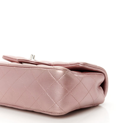 Chanel Metallic Lambskin Quilted Mini Rectangular Flap Pink 11 of 11