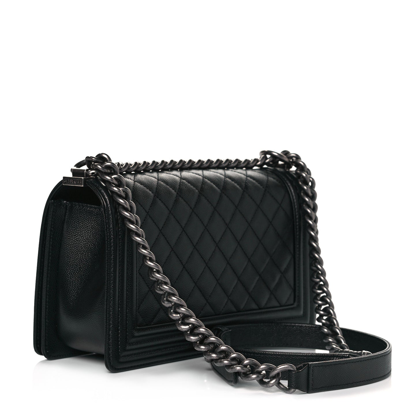 Caviar Quilted Medium Boy Flap Black