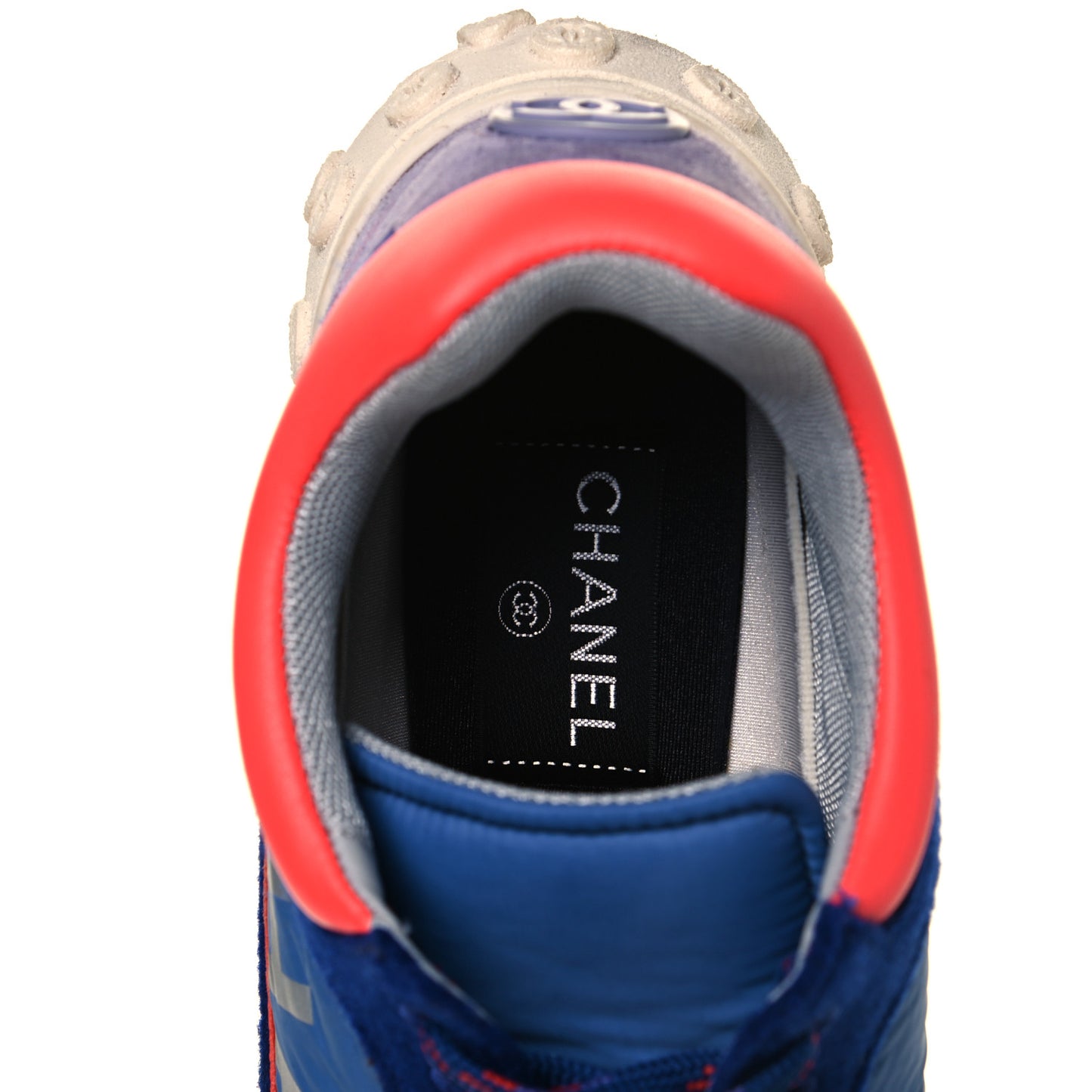 Wool Nylon Lambskin Suede Calfskin Womens Logo Sneakers 39 Blue Coral