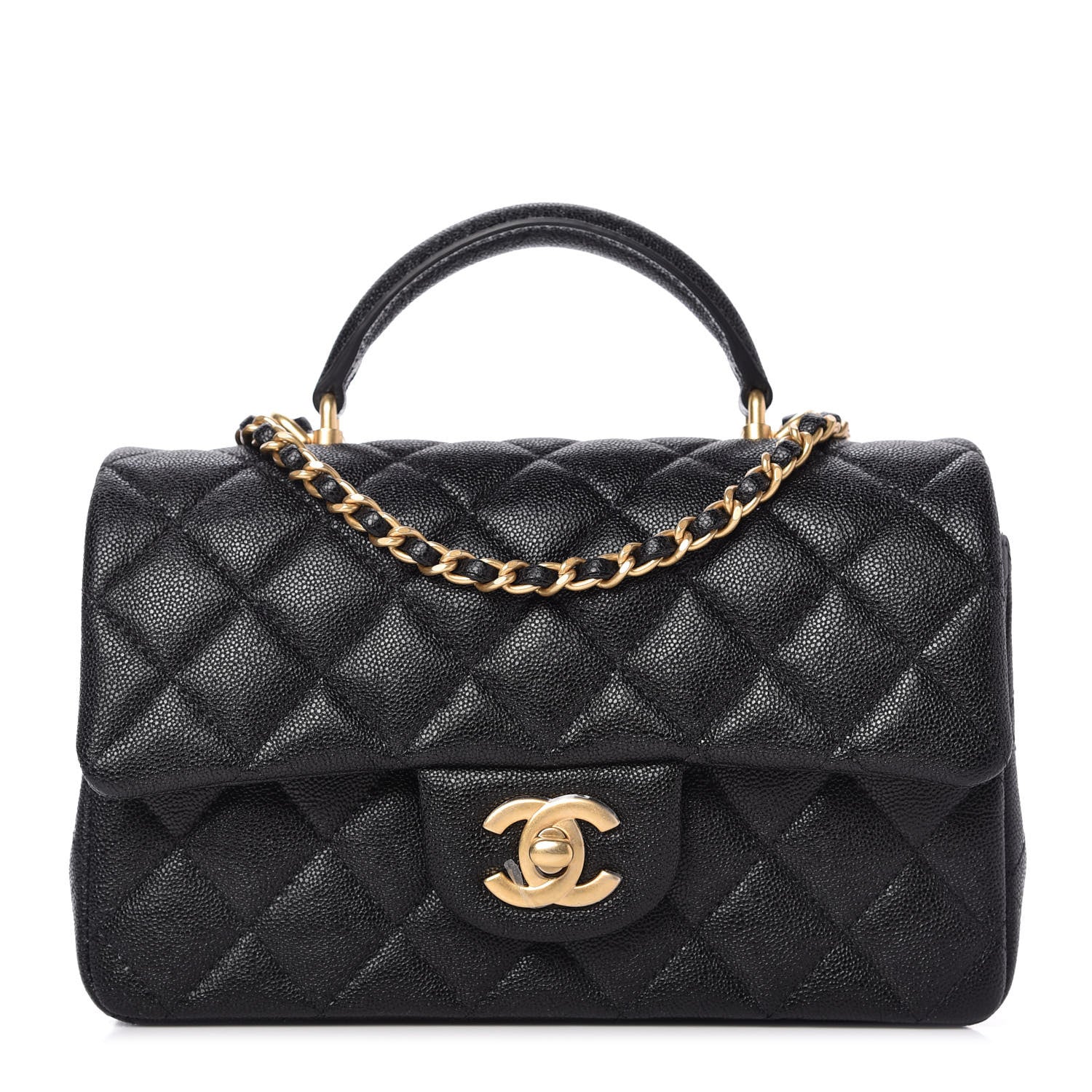 Chanel Caviar Quilted Mini Top Handle Rectangular Flap Black 1 of 11