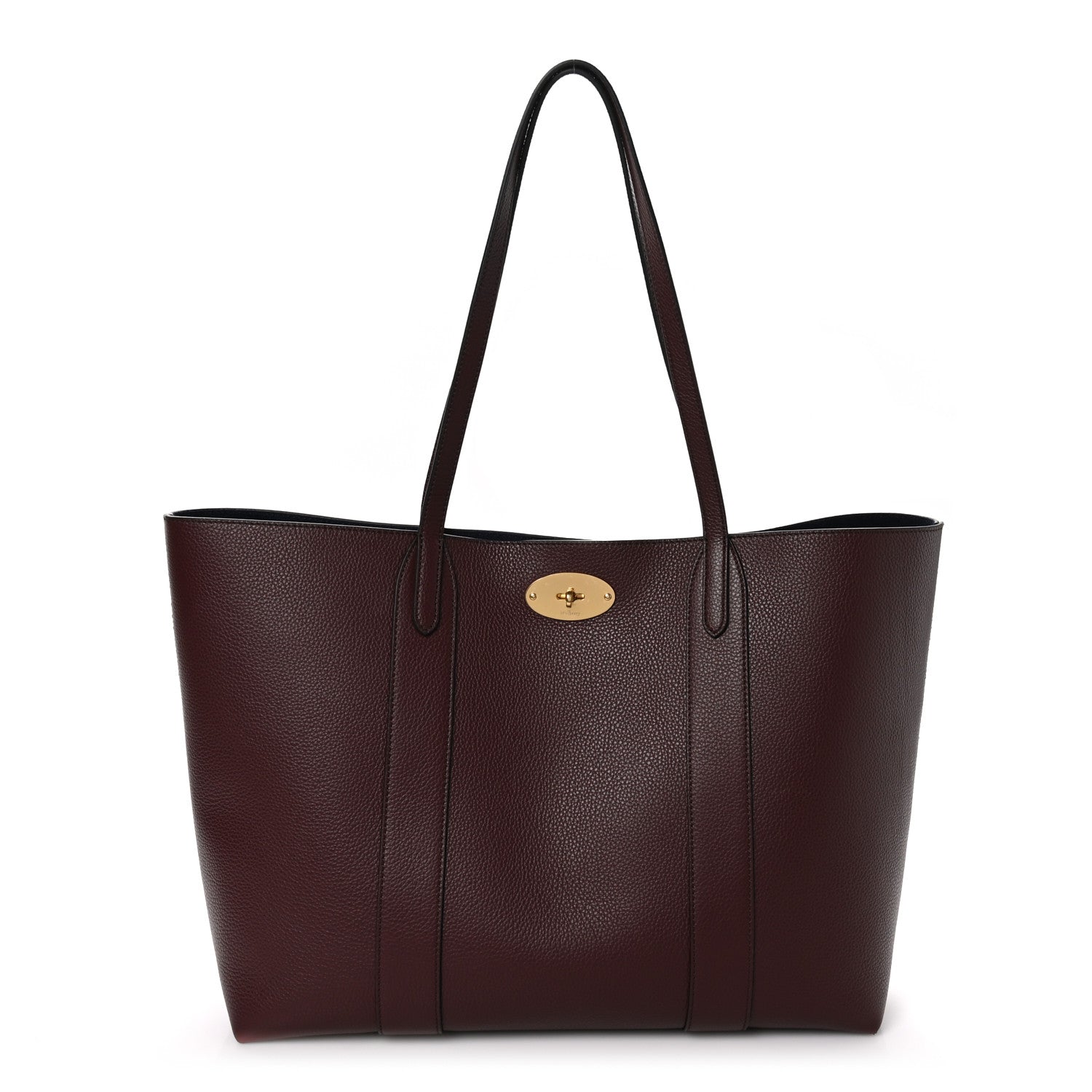 Mulberry Small Classic Grain Bayswater Tote Burgundy Oxford Blue 1 of 9