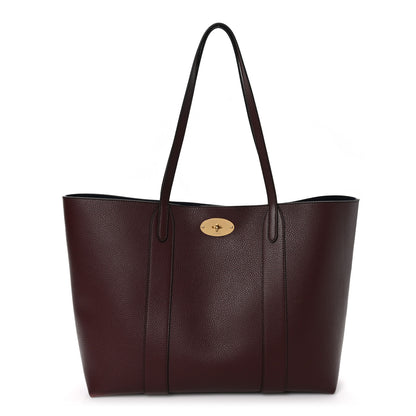 Mulberry Small Classic Grain Bayswater Tote Burgundy Oxford Blue 1 of 9