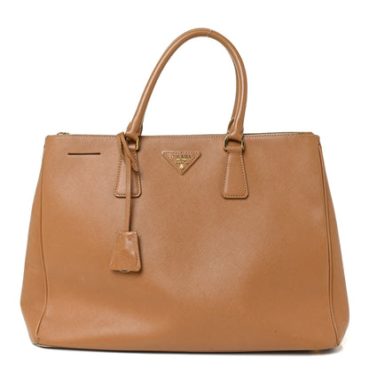Prada Saffiano Large Galleria Double Zip Tote Caramel 1 of 32