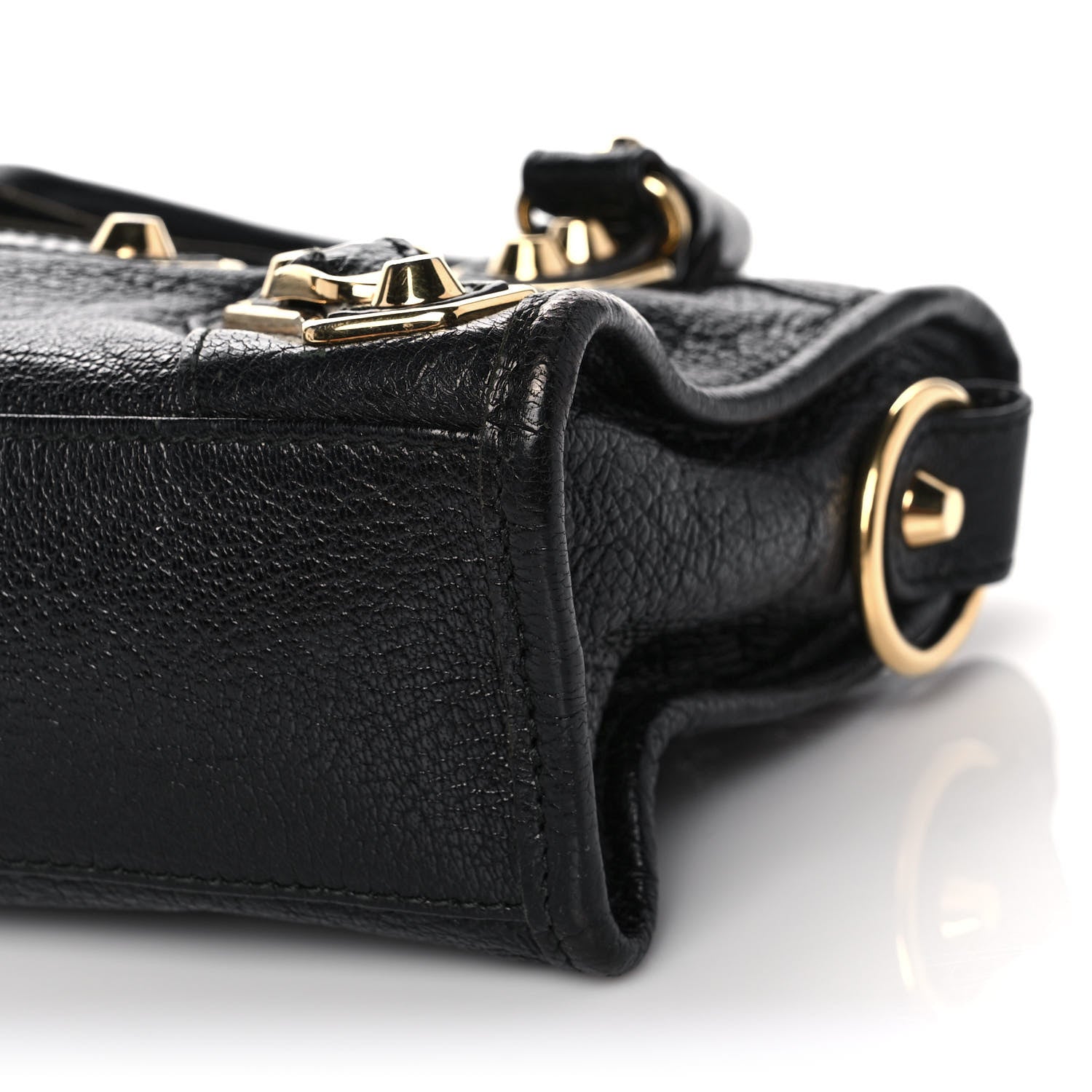Balenciaga Chevre Gold Metallic Edge Hardware Mini City Black 11 of 13