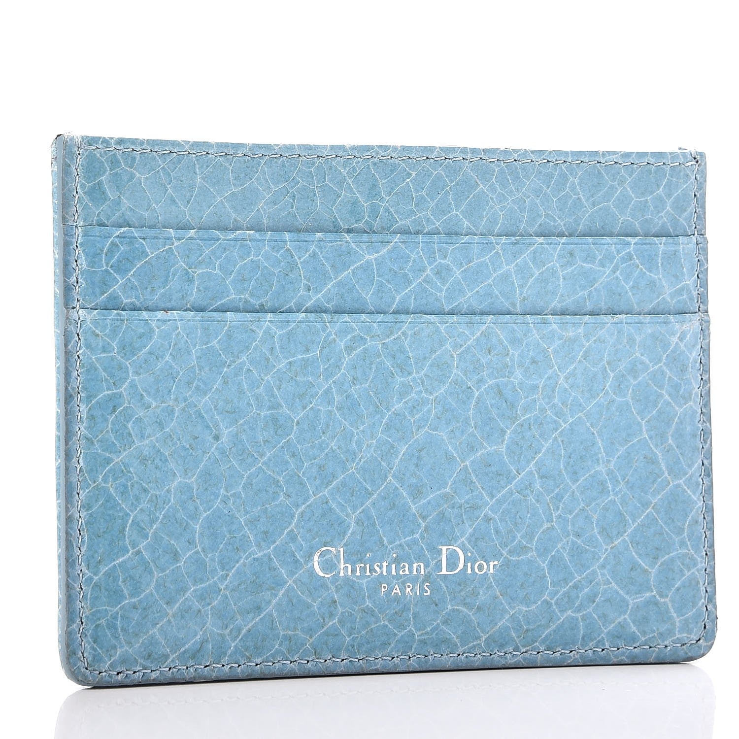Christian Dior Ceramic Effect Cannage Diorama Card Holder Light Blue 3 of 8
