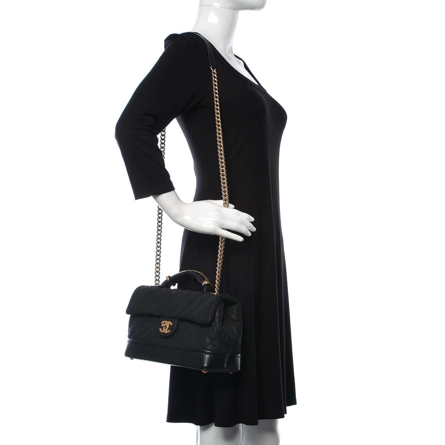 Chanel Iridescent Grained Calfskin Medium Globe Trotter Flap Black 2 of 9