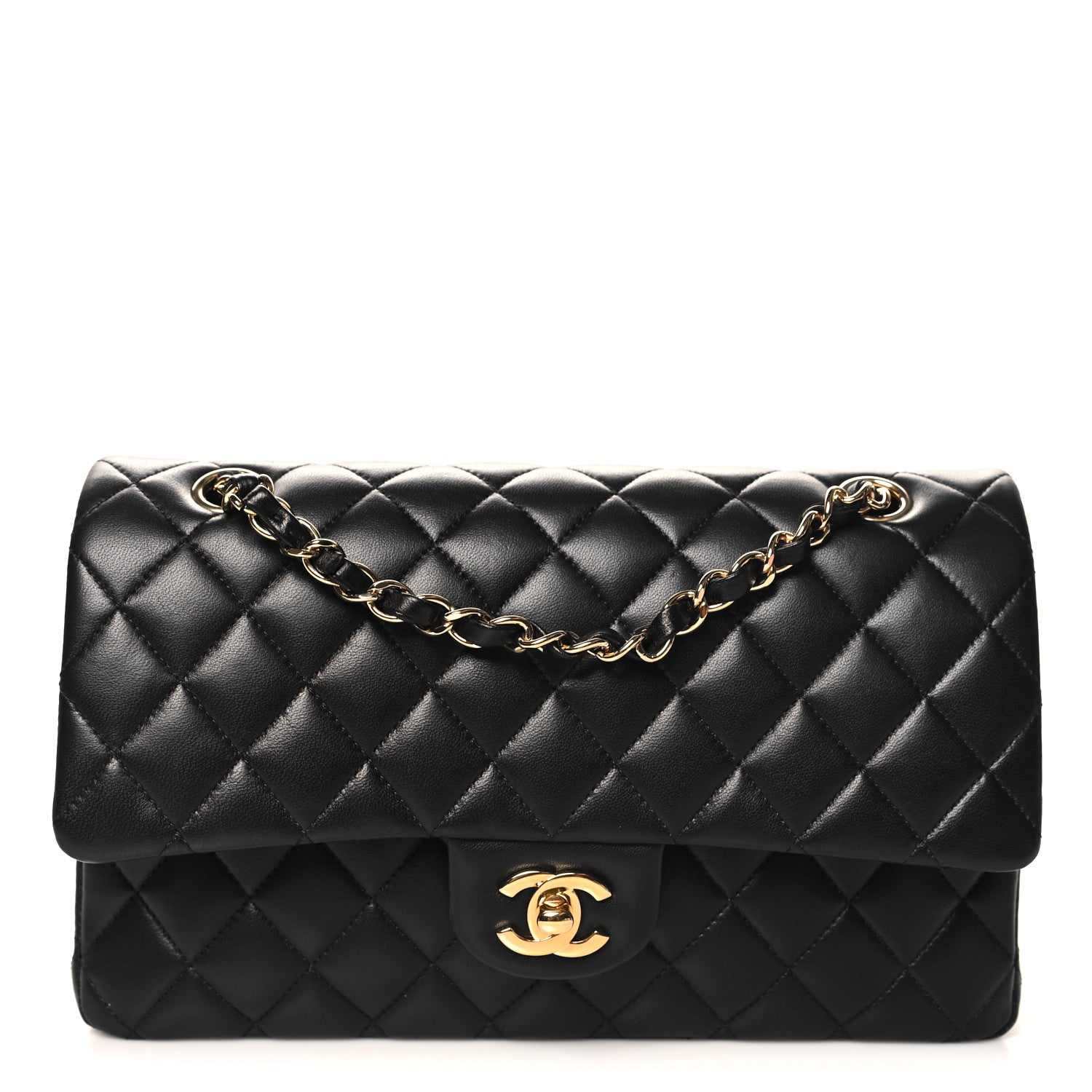 Chanel Lambskin Quilted Medium Double Flap Black 1 of 11