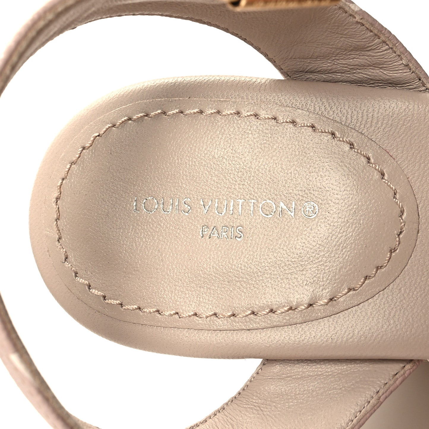 Calfskin Monogram Embossed Starboard Wedge Sandals 40 Beige