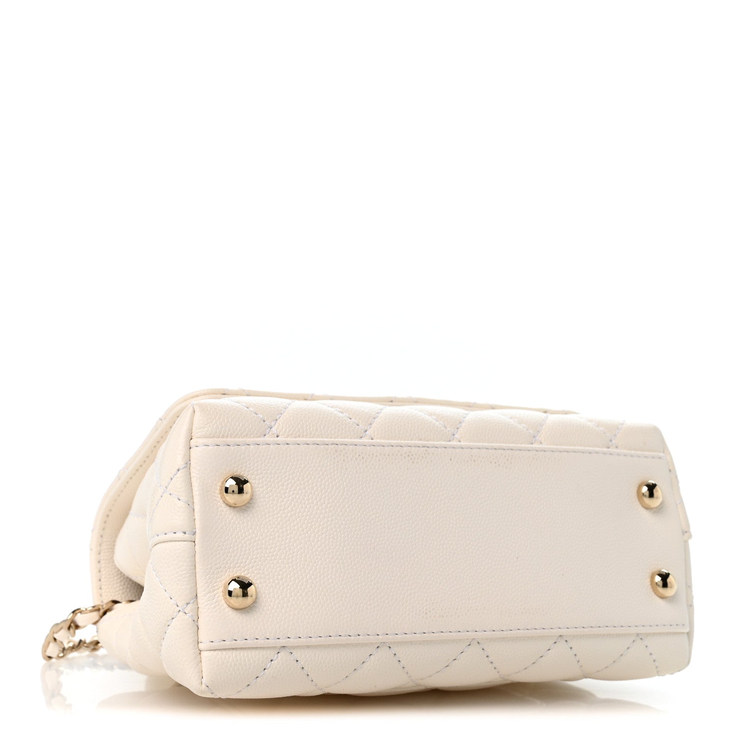 Chanel Caviar Quilted Extra Mini Coco Handle Flap White 4 of 12
