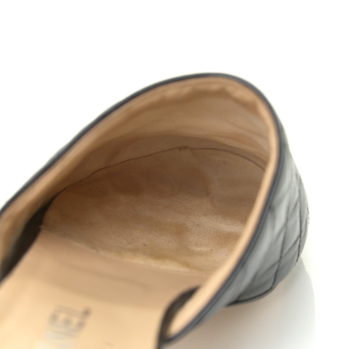 Lambskin Kid Suede Quilted Mules 40.5 Black