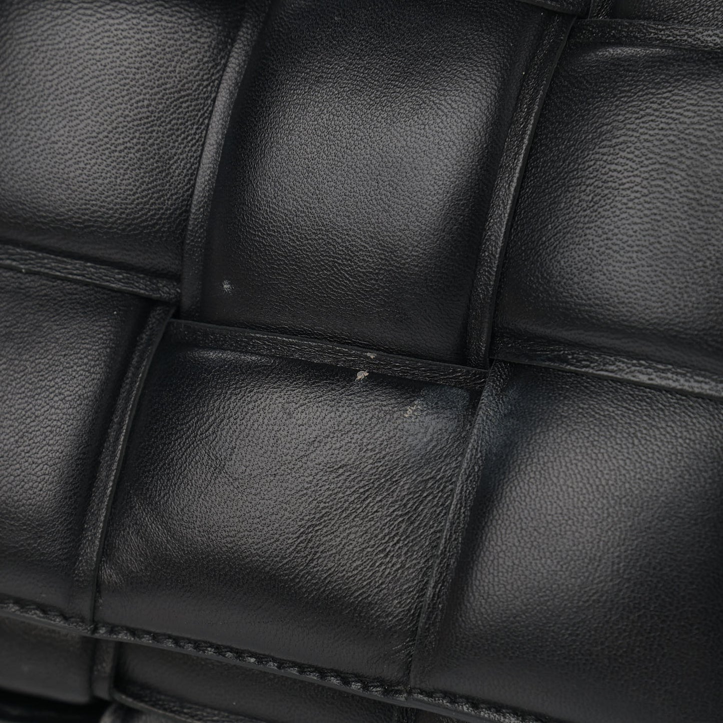 Lambskin Maxi Intreccio Padded Chain Cassette Crossbody Bag Black
