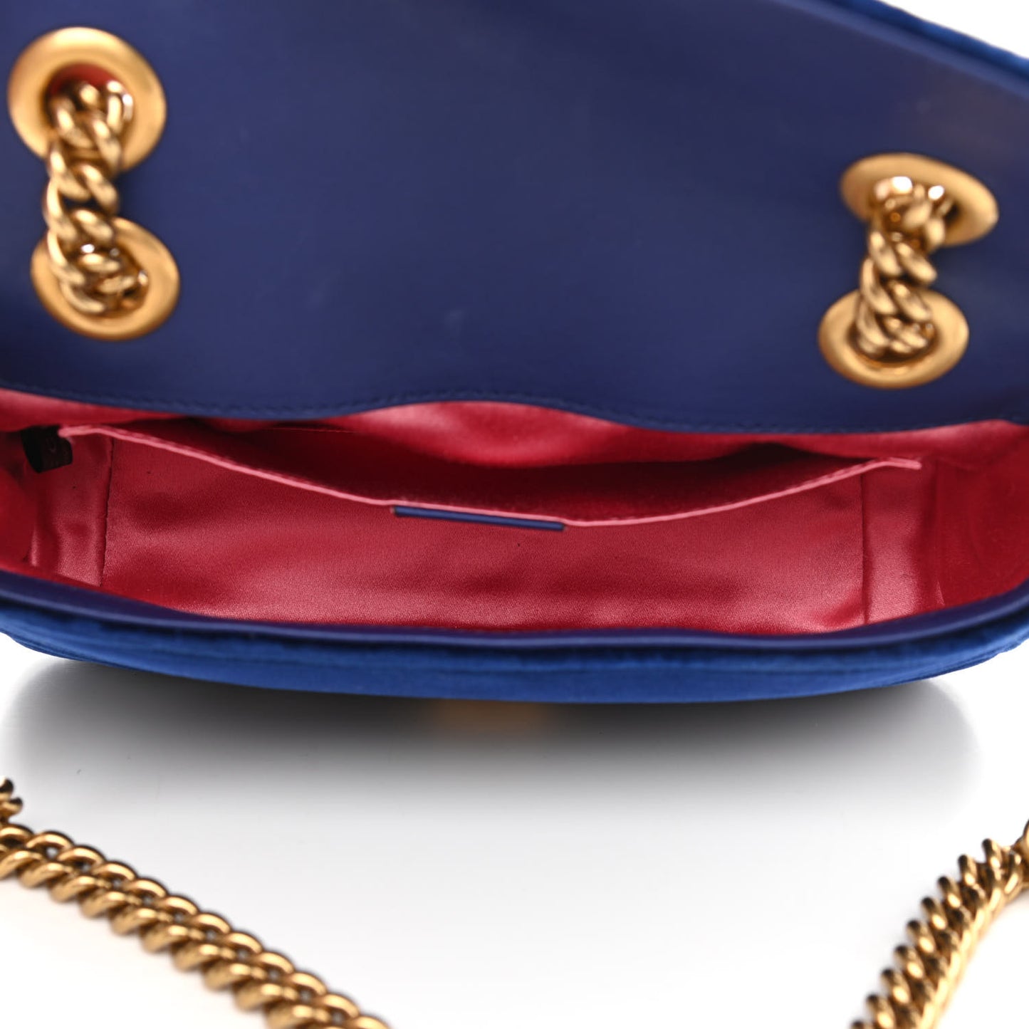 Velvet Matelasse Mini GG Marmont Shoulder Bag Cobalt Blue
