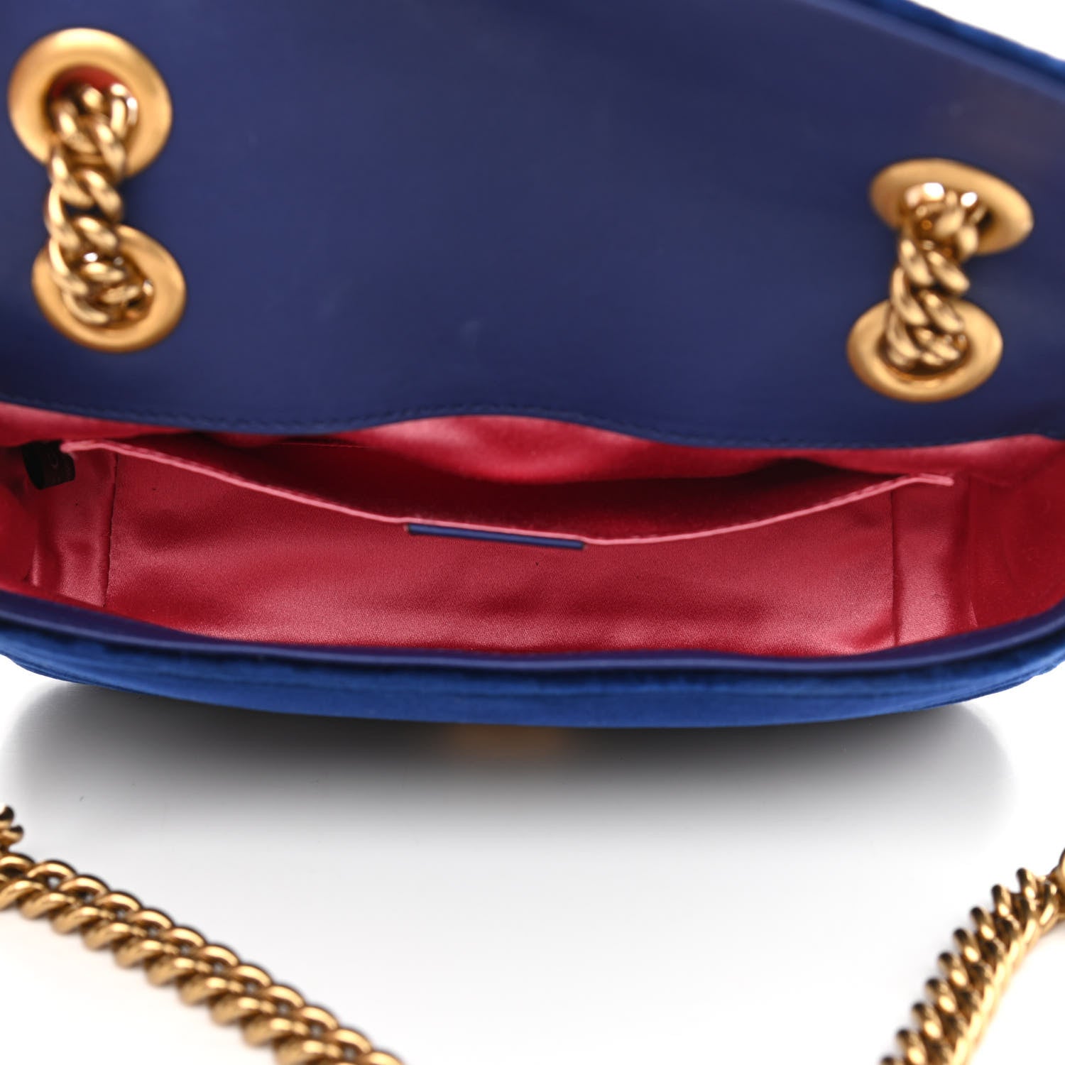 Gucci Velvet Matelasse Mini GG Marmont Shoulder Bag Cobalt Blue 5 of 11
