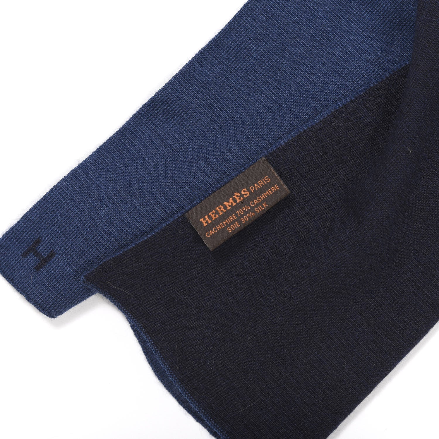 Hermes Cashmere Silk Stole Bleu 2 of 4