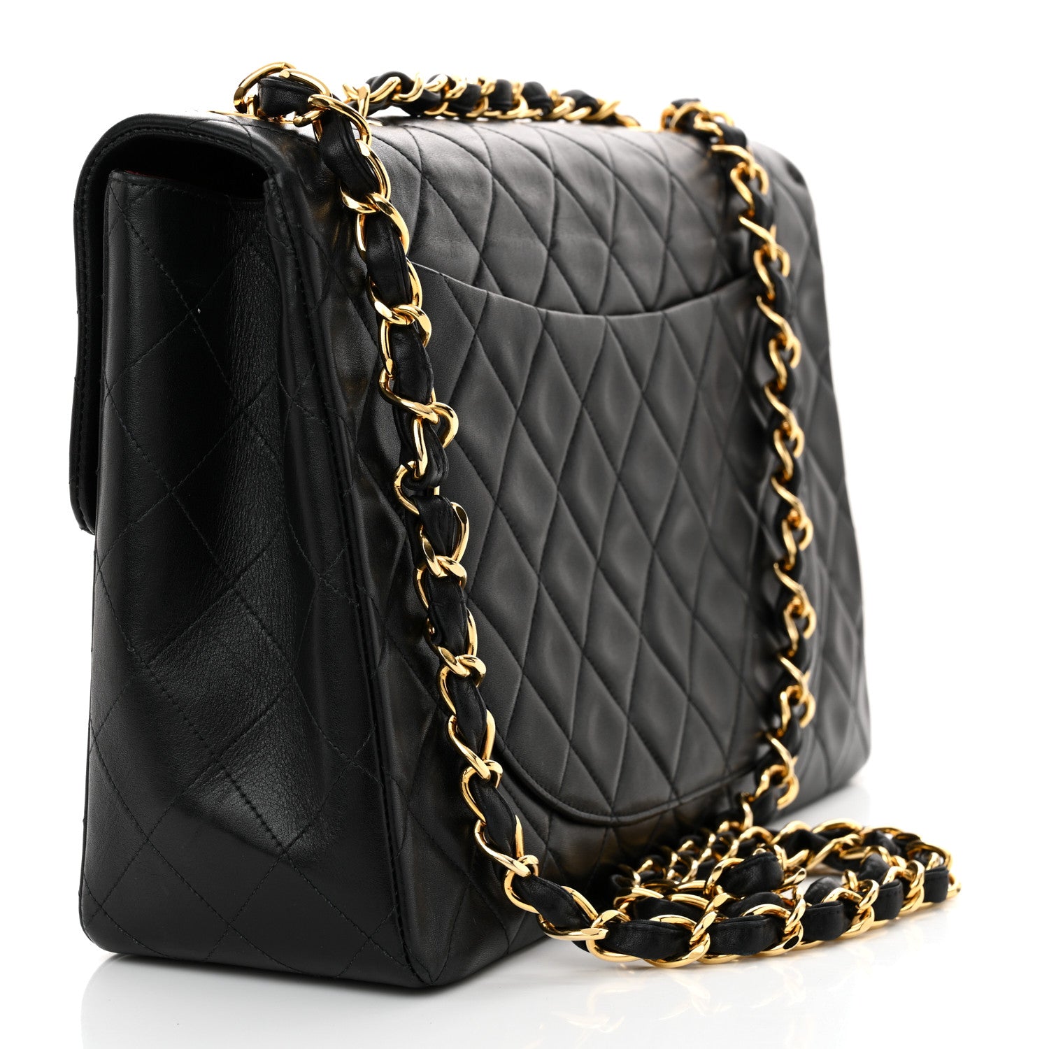 Chanel Lambskin Quilted XL Jumbo Single Flap Black 3 of 13