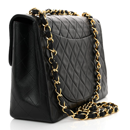 Chanel Lambskin Quilted XL Jumbo Single Flap Black 3 of 13