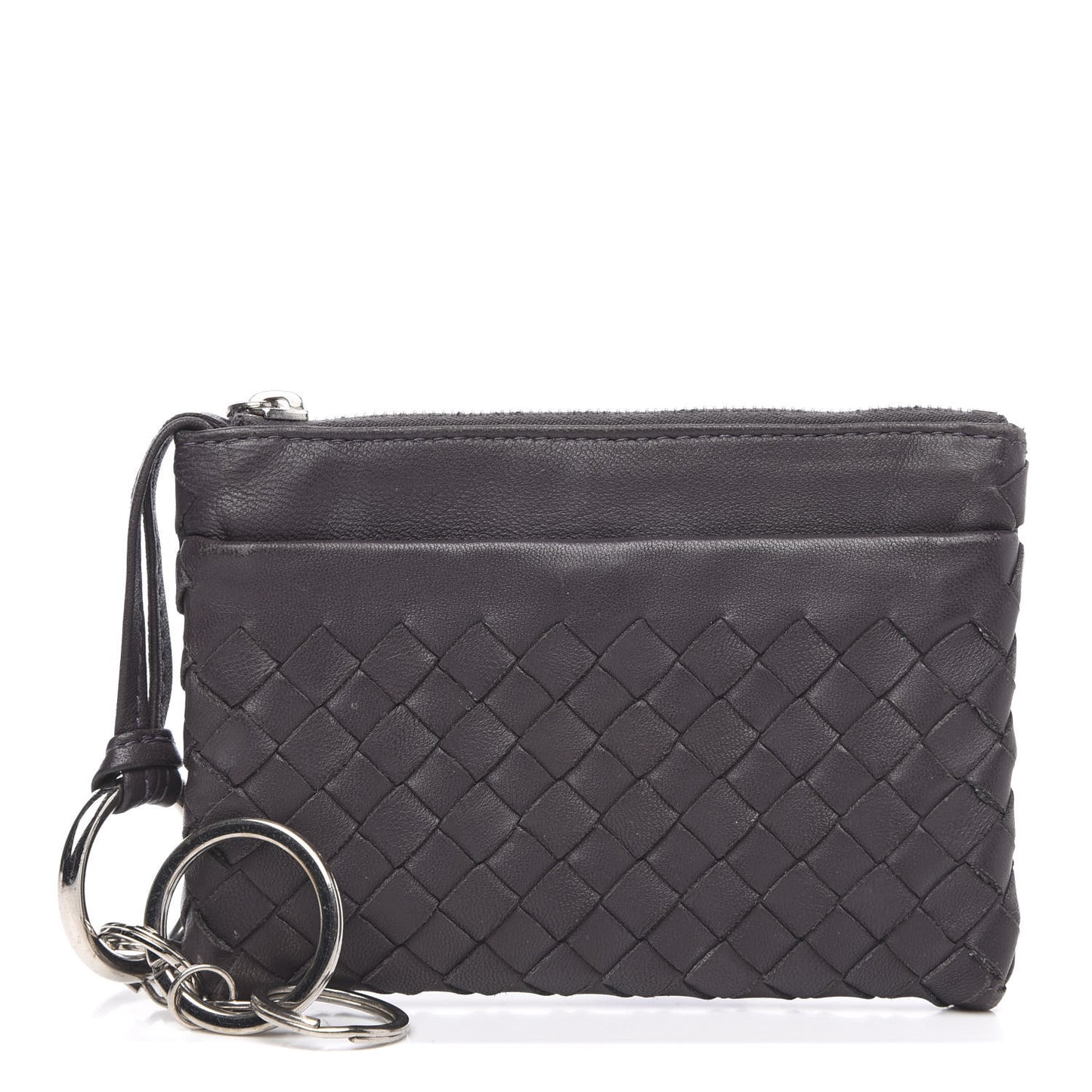 Nappa Intrecciato Key Holder Ebano