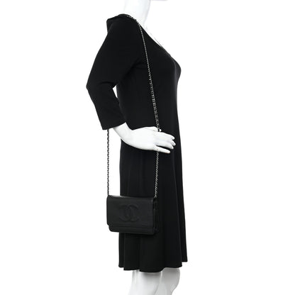 Chanel Caviar Timeless CC Wallet on Chain WOC Black 2 of 14