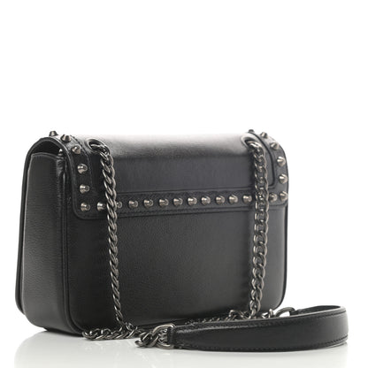 Prada Glace Calfskin Studded Crossbody Black 3 of 12