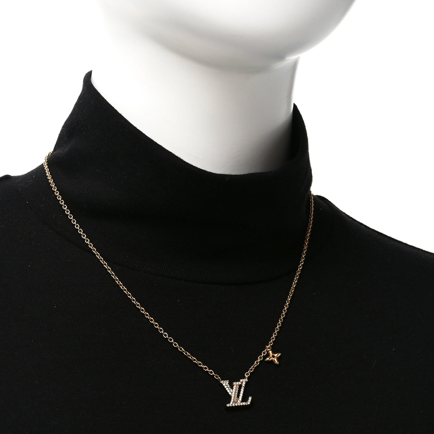 Louis Vuitton Metal Crystal LV Iconic Necklace Gold 1788670