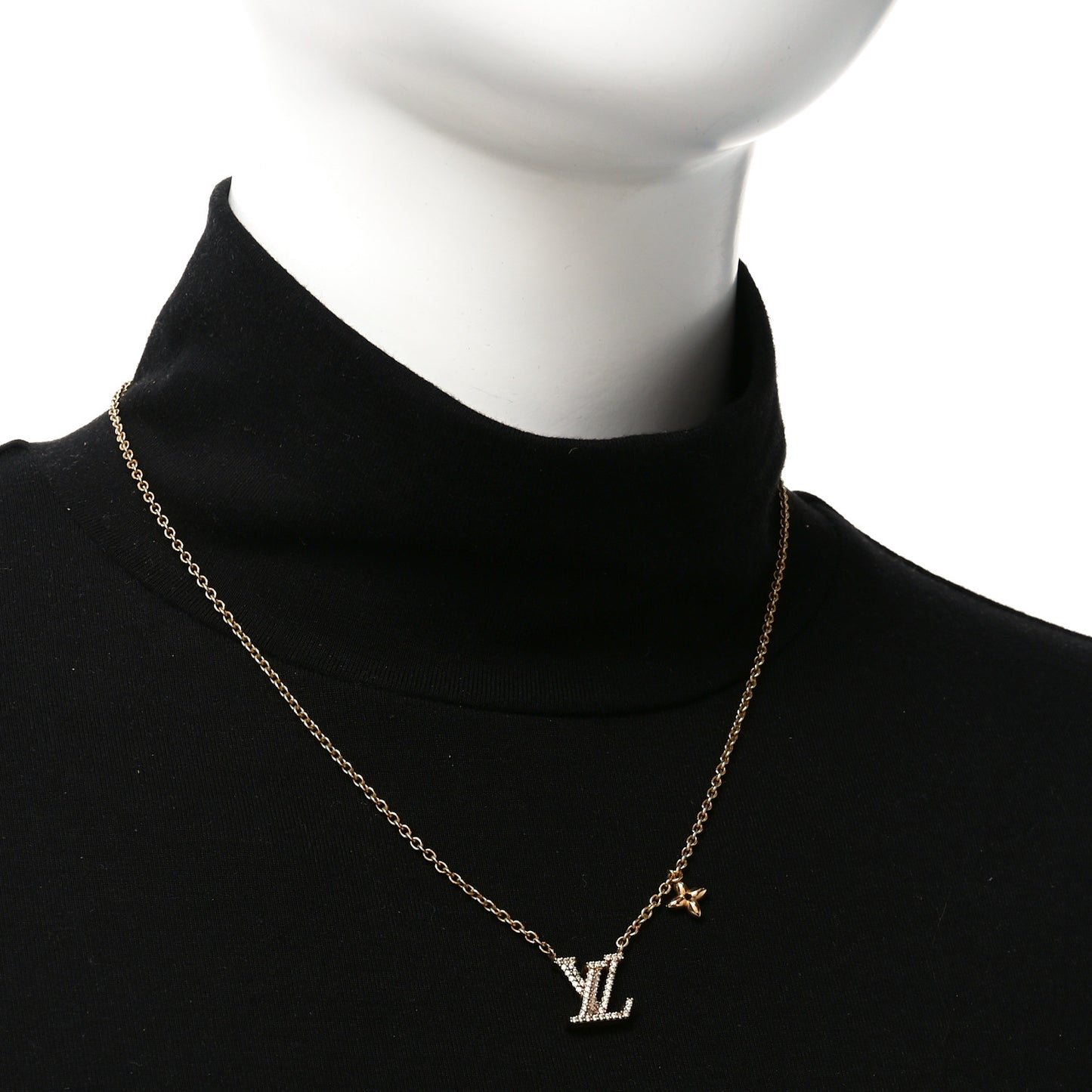 Metal Crystal LV Iconic Necklace Gold