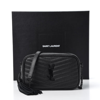 Saint Laurent Grain De Poudre Matelasse Monogram Mini Lou Camera Bag Black 10 of 10
