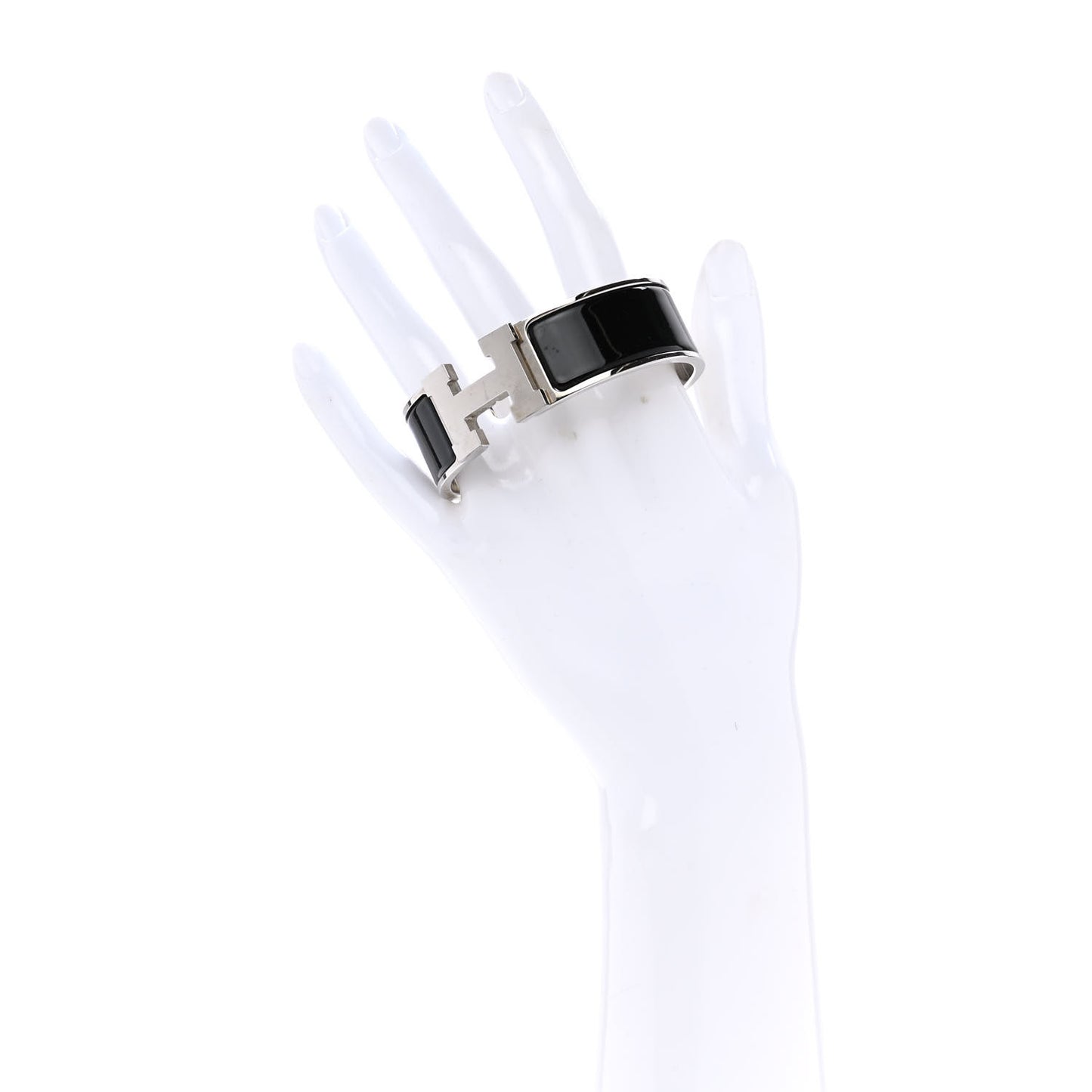 Enamel Wide Clic Clac H Bracelet GM Black