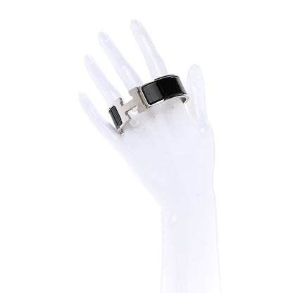 Hermes Enamel Wide Clic Clac H Bracelet GM Black 2 of 8
