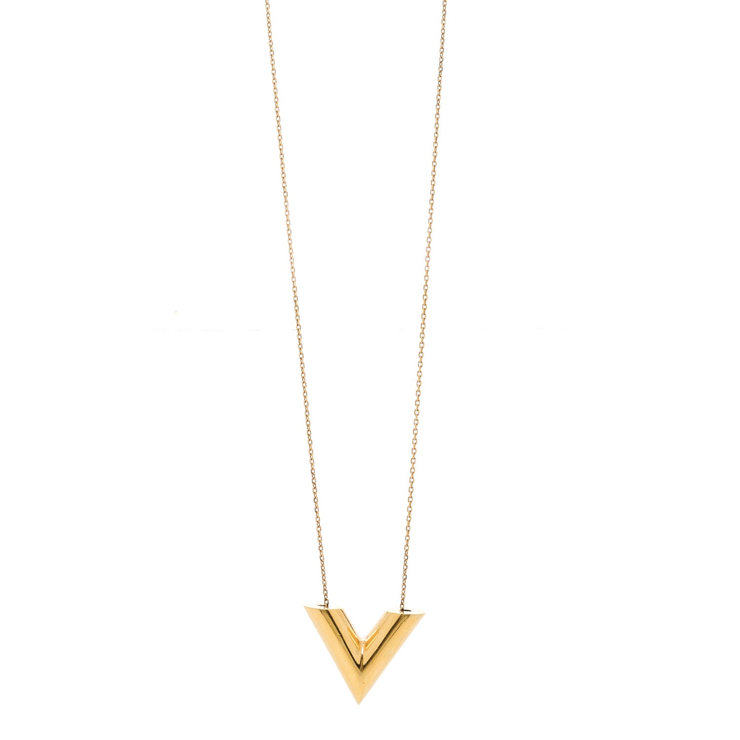 Louis Vuitton Brass Essential V Necklace Gold 1 of 5