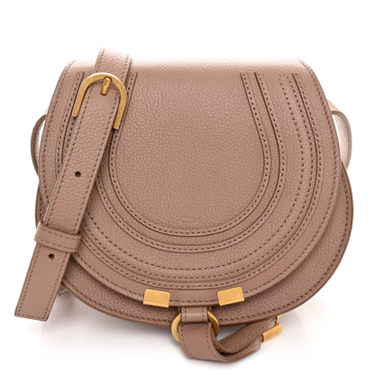 Chloe Grained Calfskin Small Marcie Saddle Bag Wood Rose 1 of 9