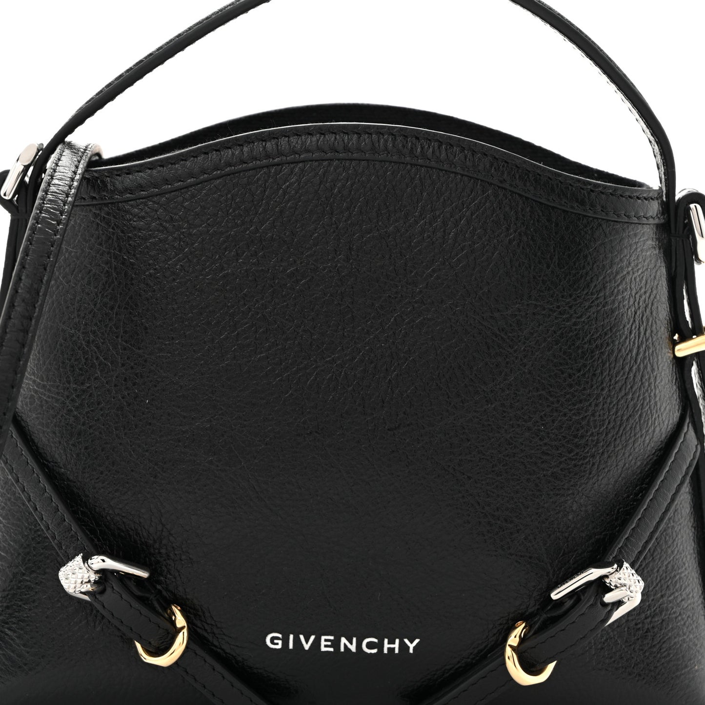 Tumbled Calfskin Nano Voyou Bag Black