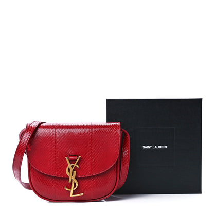 Saint Laurent Snakeskin Small Kaia Satchel Peach Red 16 of 16