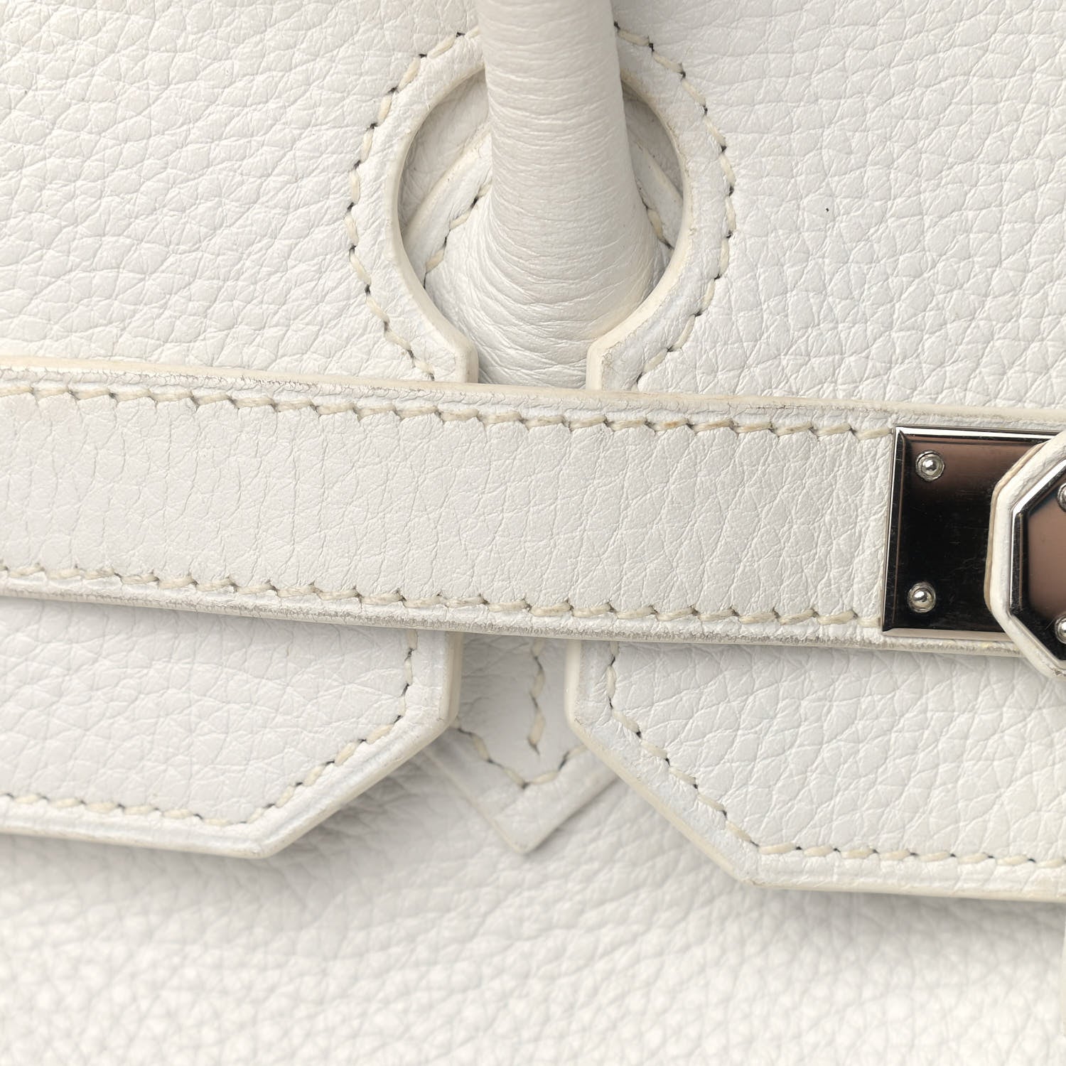 Hermes Taurillon Clemence Birkin 35 White 15 of 21