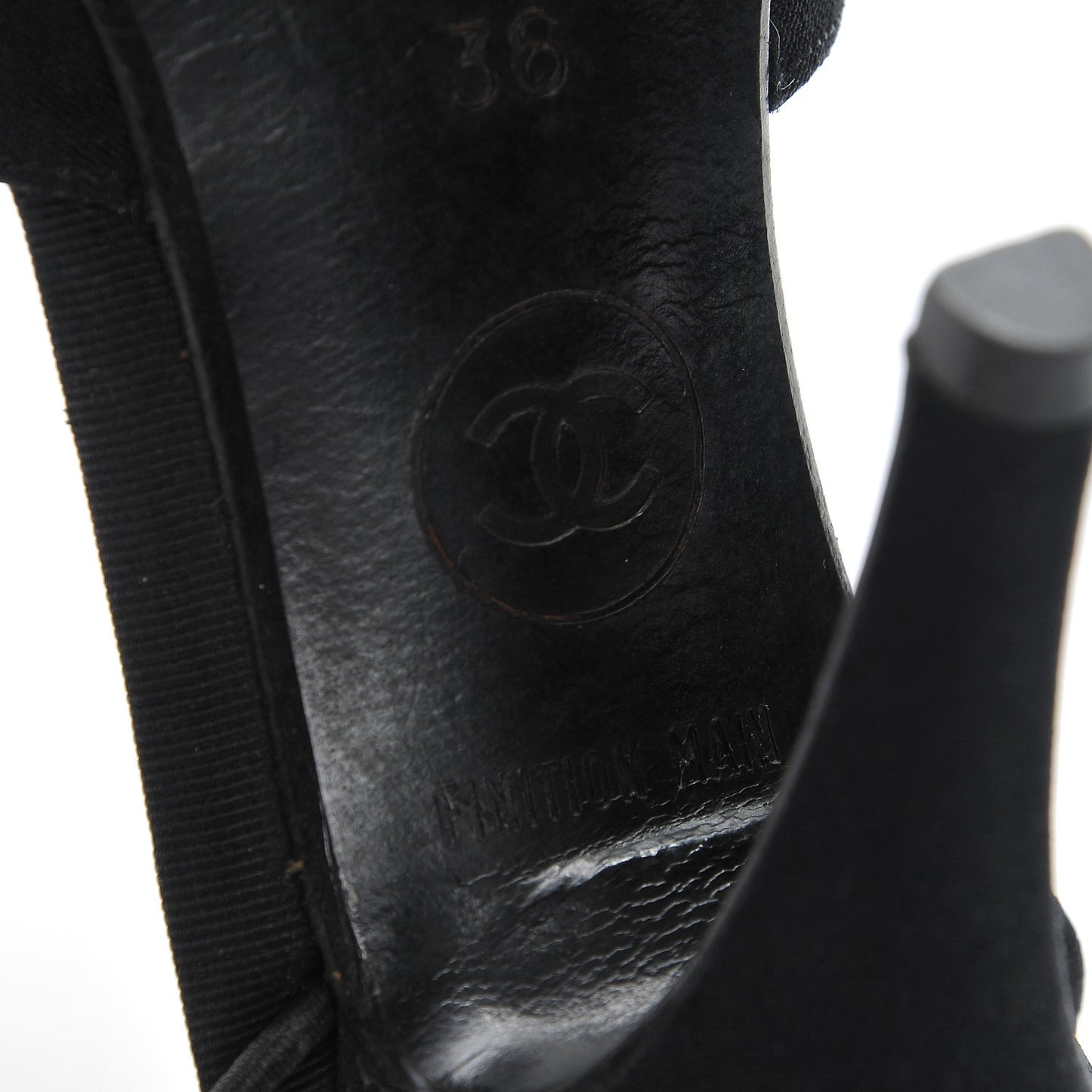 Grosgrain Slit Slingback Pumps 36 Black