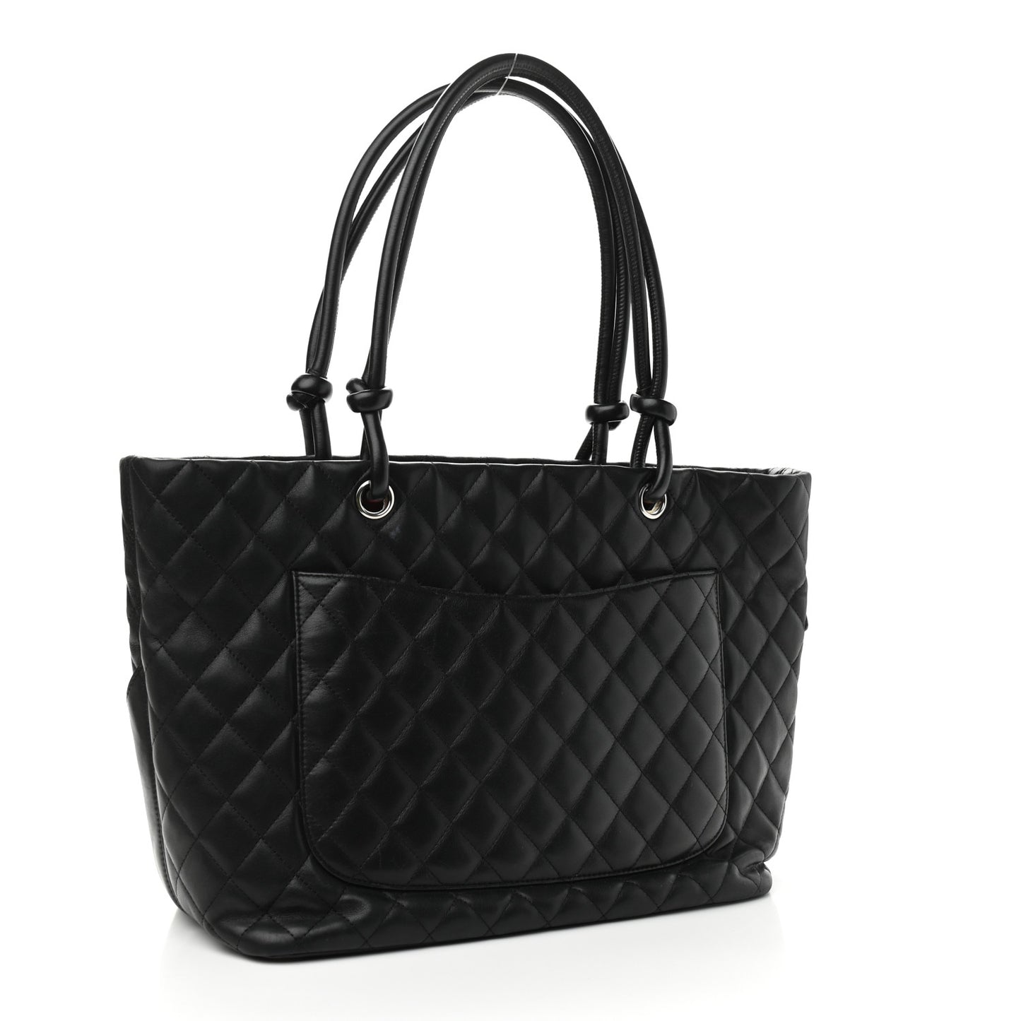 Calfskin Quilted Large Cambon Tote Black