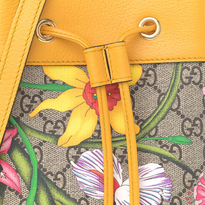 Gucci GG Supreme Monogram Flora Small Ophidia Bucket Bag Beige Multicolor Crop 8 of 12