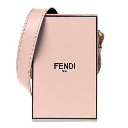 Fendi Vitello Fluffy Logo Vertical Box Rosa Quarzo Black 1 of 11